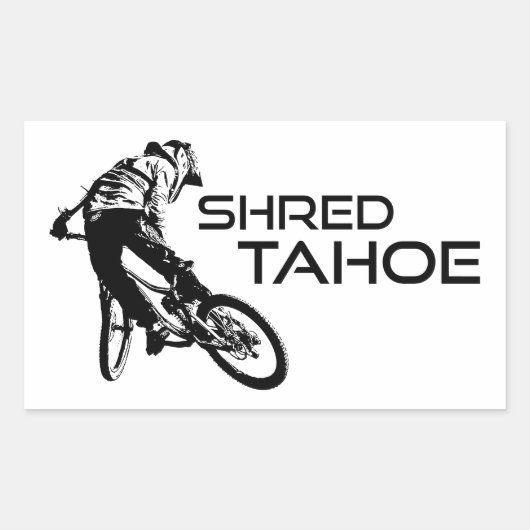 Shred Lake Tahoe Mountain Biking Rechteckiger Aufkleber (Vorderseite)