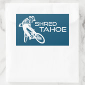 Shred Lake Tahoe Mountain Biking Rechteckiger Aufkleber (Tasche)