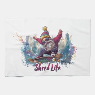 Shred Life - Cooles Skateboarding Gnome Geschirrtuch