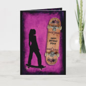 Shred like a Girl Skateboarding Birthday Card Karte (Vorderseite)