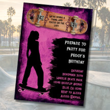 Shred like a Girl Skater Geburtstagseinladungen