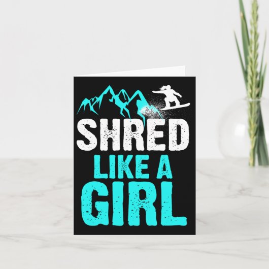 Shred like a Girl Snowboarding Kids Geschenk 1 Karte (Vorderseite)