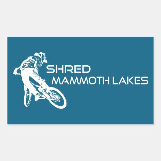 Shred Mammoth Lakes California Mountain Biking Rechteckiger Aufkleber (Vorderseite)