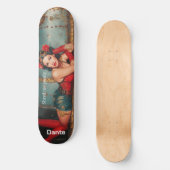 "Shred me gently" steampunk pinup girl painting Skateboard (Vorderseite)