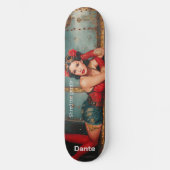 "Shred me gently" steampunk pinup girl painting Skateboard (Vorderseite)