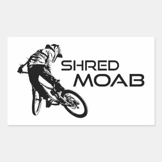 Shred Moab Mountain Biking Rechteckiger Aufkleber (Vorderseite)