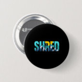 Shred Mountain Snowboarding Slopes Sunset Graphic Button (Vorne & Hinten)
