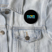 Shred Mountain Snowboarding Slopes Sunset Graphic Button (Beispiel)