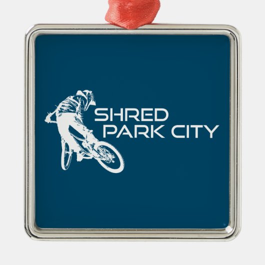 Shred Park City Utah Mountain Biking Ornament Aus Metall (Vorne)
