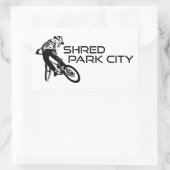 Shred Park City Utah Mountain Biking Rechteckiger Aufkleber (Tasche)