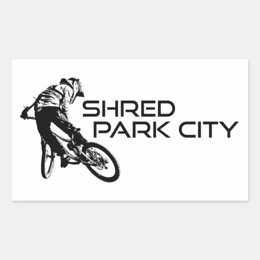 Shred Park City Utah Mountain Biking Rechteckiger Aufkleber (Vorderseite)