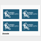 Shred Park City Utah Mountain Biking Rechteckiger Aufkleber (Blatt)