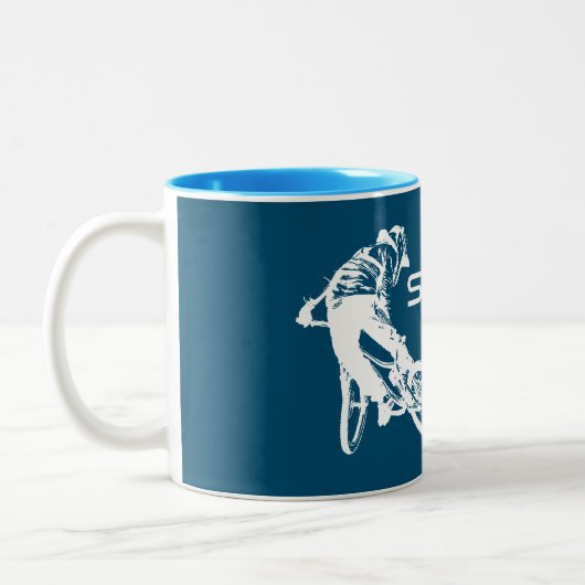 Shred Pisgah North Carolina Mountain Biking Zweifarbige Tasse (Links)