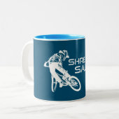 Shred Salida Colorado Mountain Biking Zweifarbige Tasse (Vorderseite Links)