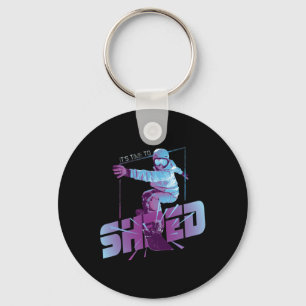 Shred Shirt Vintag Snowboard 80er Kostüm Snowboard Schlüsselanhänger
