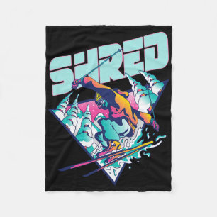 Shred Shirt Vintage Freestyle Skifahren 80er Kostü Fleecedecke