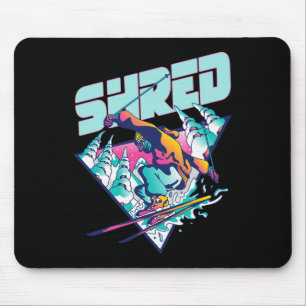 Shred Shirt Vintage Freestyle Skifahren 80er Kostü Mousepad