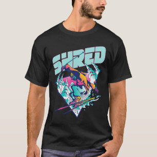 Shred-Shirt Vintage Freestyle Skifahren 80er Kostü T-Shirt