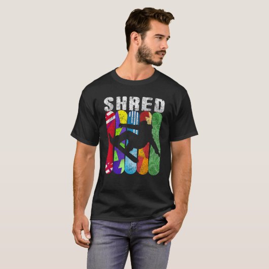 SHRED Snowboard Snowboarding Rider Gift Tee (Vorne ganz)