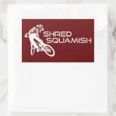 Shred Squamish Mountainbiking Rechteckiger Aufkleber (Tasche)
