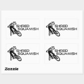 Shred Squamish Mountainbiking Rechteckiger Aufkleber (Blatt)
