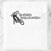 Shred Squamish Mountainbiking Rechteckiger Aufkleber (Tasche)