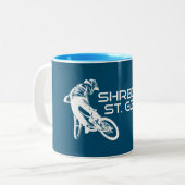 Shred St. George Utah Mountain Biking Zweifarbige Tasse (Vorderseite Links)