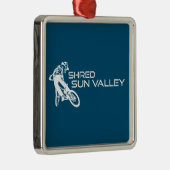 Shred Sun Valley Idaho Mountain Biking Ornament Aus Metall (Rechts)