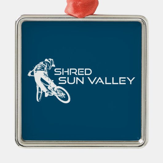 Shred Sun Valley Idaho Mountain Biking Ornament Aus Metall (Vorne)