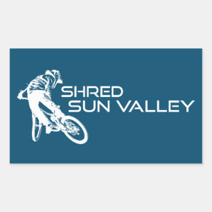 Shred Sun Valley Idaho Mountain Biking Rechteckiger Aufkleber
