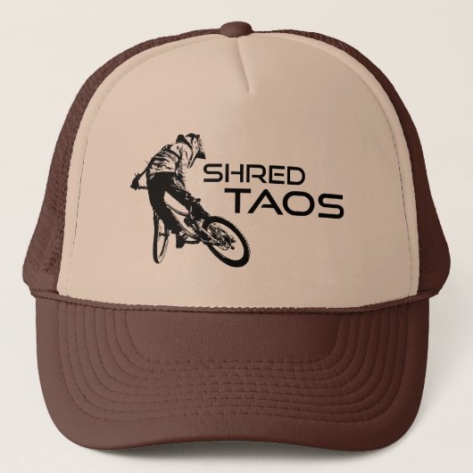 Shred Taos New Mexico Mountain Biking Truckerkappe (Vorderseite)