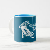 Shred Taos New Mexico Mountain Biking Zweifarbige Tasse (Vorderseite Links)