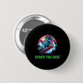 Shred the Gnar Funny Snowboarding Dinosaur T-rex W Button (Vorne & Hinten)