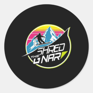 Shred The Gnar Skifahren Freestyle Diamond Winter  Runder Aufkleber