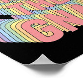 Shred the Gnar Snowboarden Surfbrett Rainbow Paste Poster (Ecke)