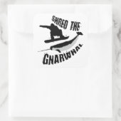 Shred the Gnarwhal Quadratischer Aufkleber (Tasche)