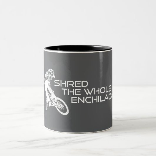 Shred The Whole Enchilada Moab Utah Zweifarbige Tasse (Mittel)