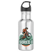 Shred University Mountain Biking Edelstahlflasche (Vorderseite)