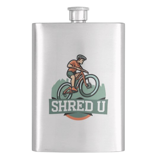 Shred University Mountain Biking Flachmann (Vorderseite)