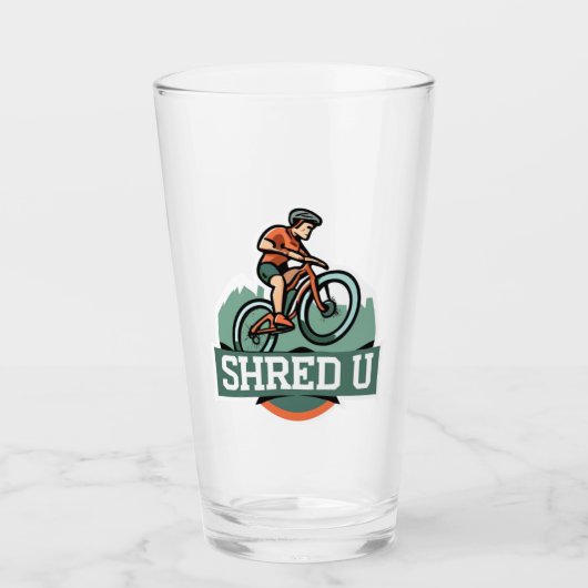 Shred University Mountain Biking Glas (Vorderseite)