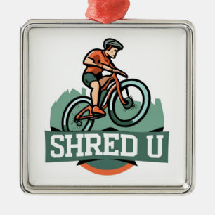Shred University Mountain Biking Ornament Aus Metall