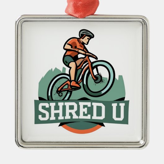 Shred University Mountain Biking Ornament Aus Metall (Vorne)