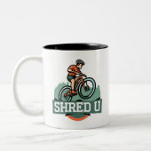 Shred University Mountain Biking Zweifarbige Tasse (Links)
