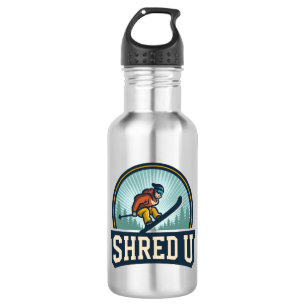 Shred University Skiing Edelstahlflasche