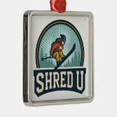 Shred University Skiing Ornament Aus Metall (Rechts)