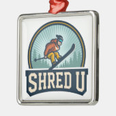 Shred University Skiing Ornament Aus Metall (Links)