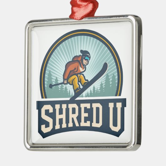 Shred University Skiing Ornament Aus Metall (Links)