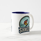 Shred University Skiing Zweifarbige Tasse (VorderseiteRechts)