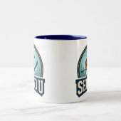 Shred University Skiing Zweifarbige Tasse (Mittel)