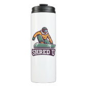 Shred University Snowboarding Thermosbecher (Vorderseite)